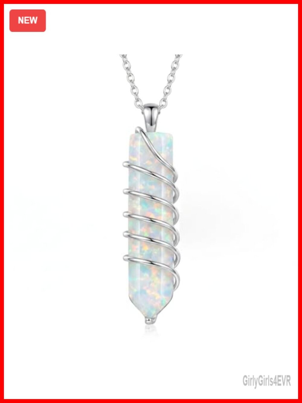 Opal Bullet Pendant Necklace 925 Sterling Silver Dainty Adjustable Chain